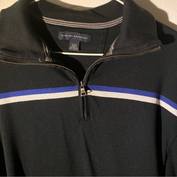 BANANA REPUBLIC unisex black half zip pullover sweater - Picture 2 of 3